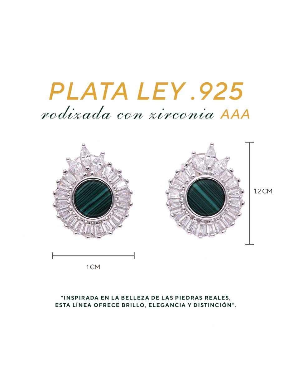 Broqueles Vanguardia Joyera de plata P 925 con acabado brillante zirconia