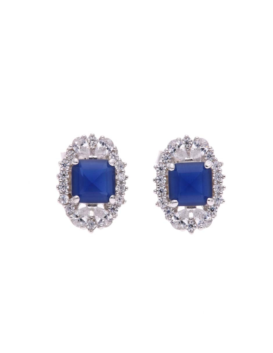 Broqueles Vanguardia Joyera de plata P 925 con acabado brillante zirconia