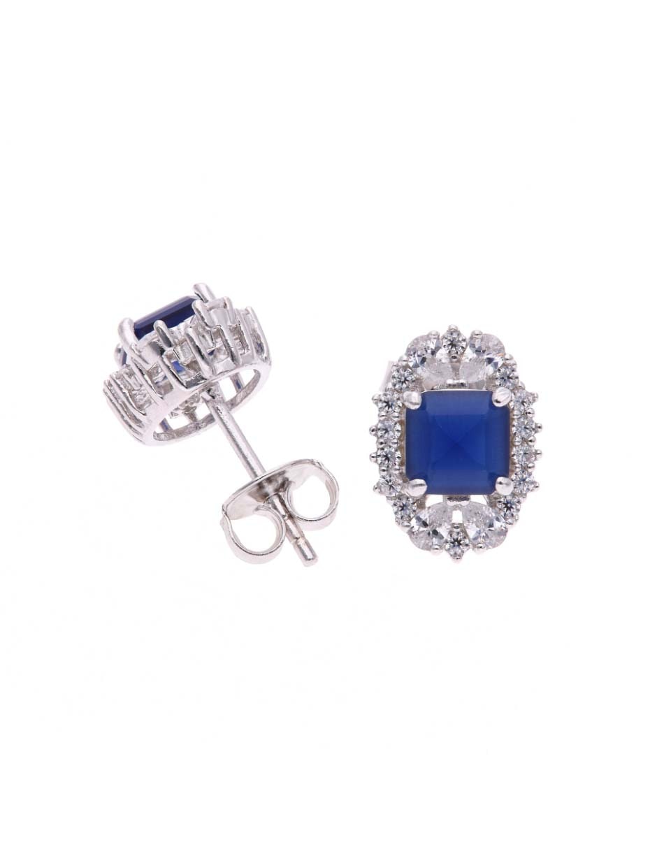 Broqueles Vanguardia Joyera de plata P 925 con acabado brillante zirconia