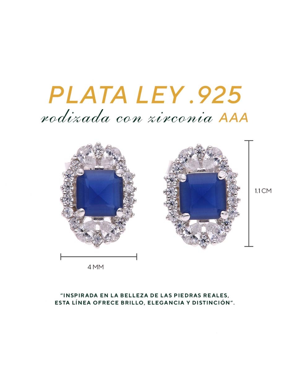 Broqueles Vanguardia Joyera de plata P 925 con acabado brillante zirconia