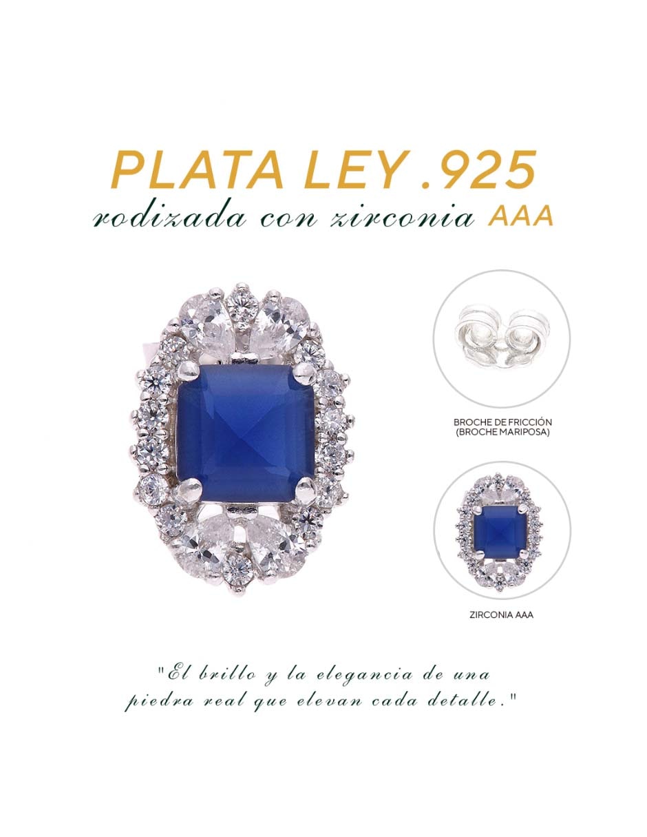 Broqueles Vanguardia Joyera de plata P 925 con acabado brillante zirconia