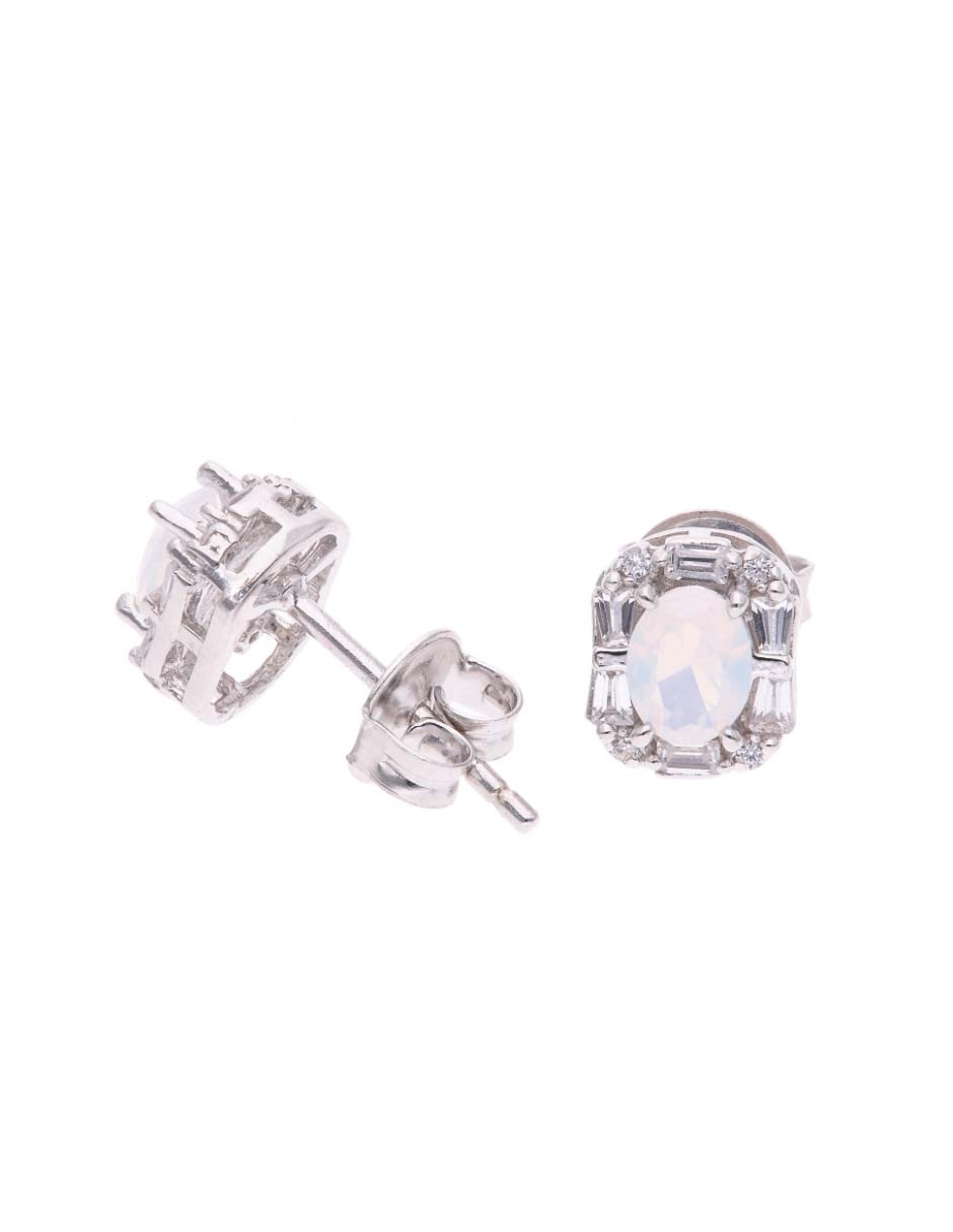 Broqueles de plata P 925 con acabado brillante zirconia 2