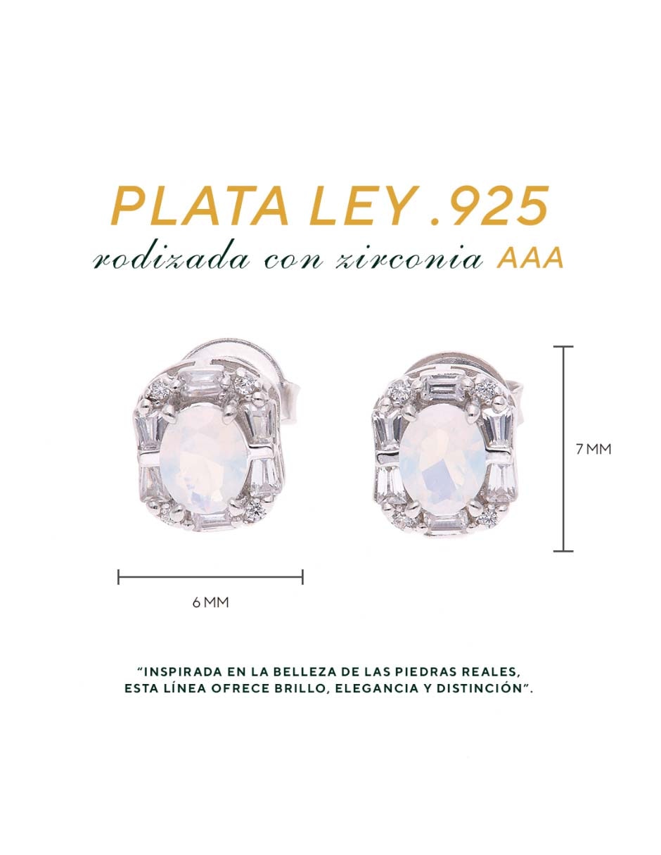 Broqueles de plata P 925 con acabado brillante zirconia 4