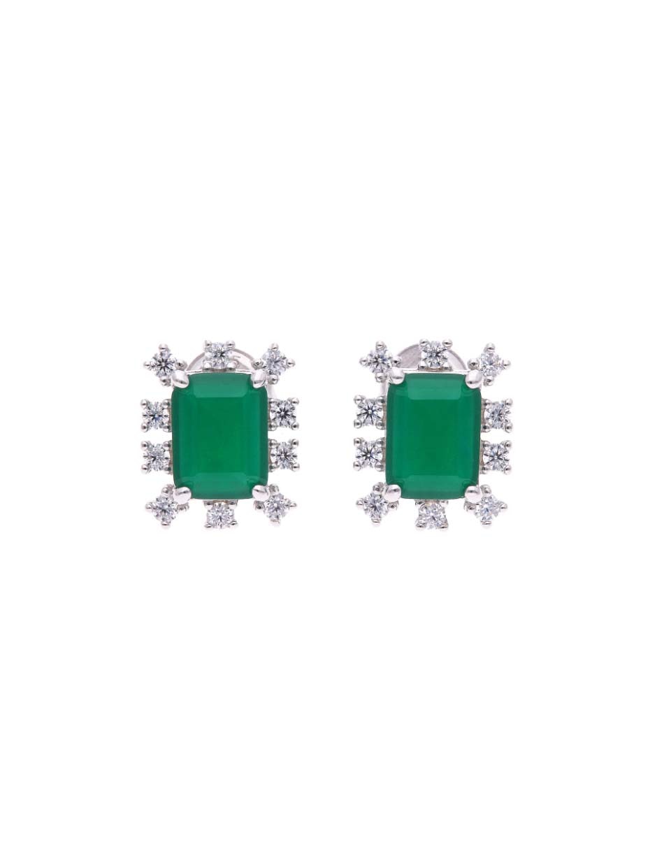Set de aretes de plata p 925 con acabado brillante