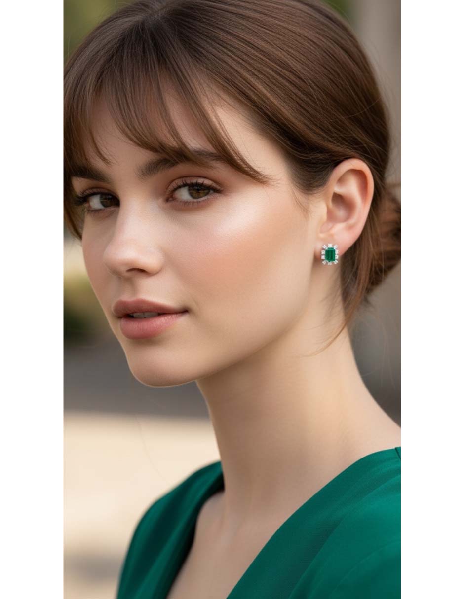 Set de aretes de plata p 925 con acabado brillante 3