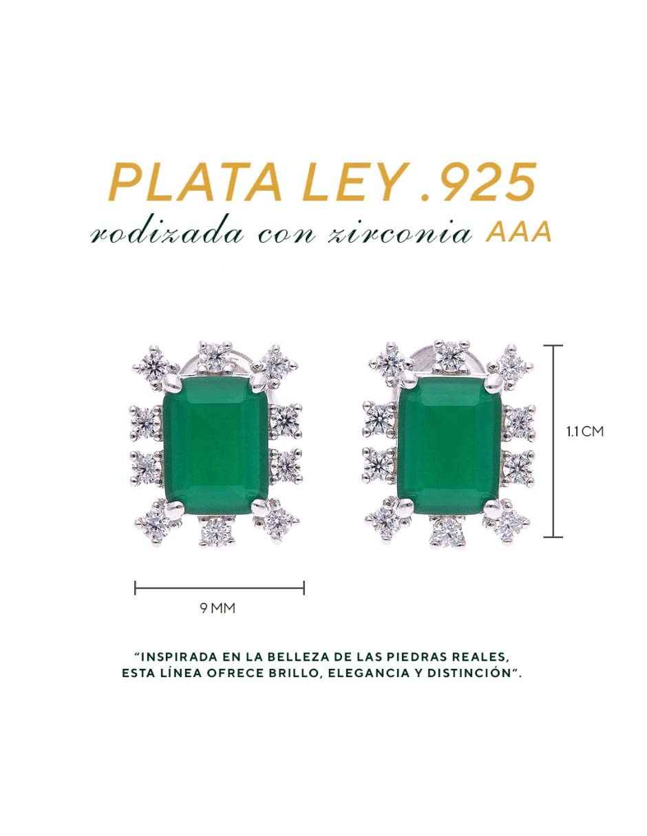 Set de aretes de plata p 925 con acabado brillante 4