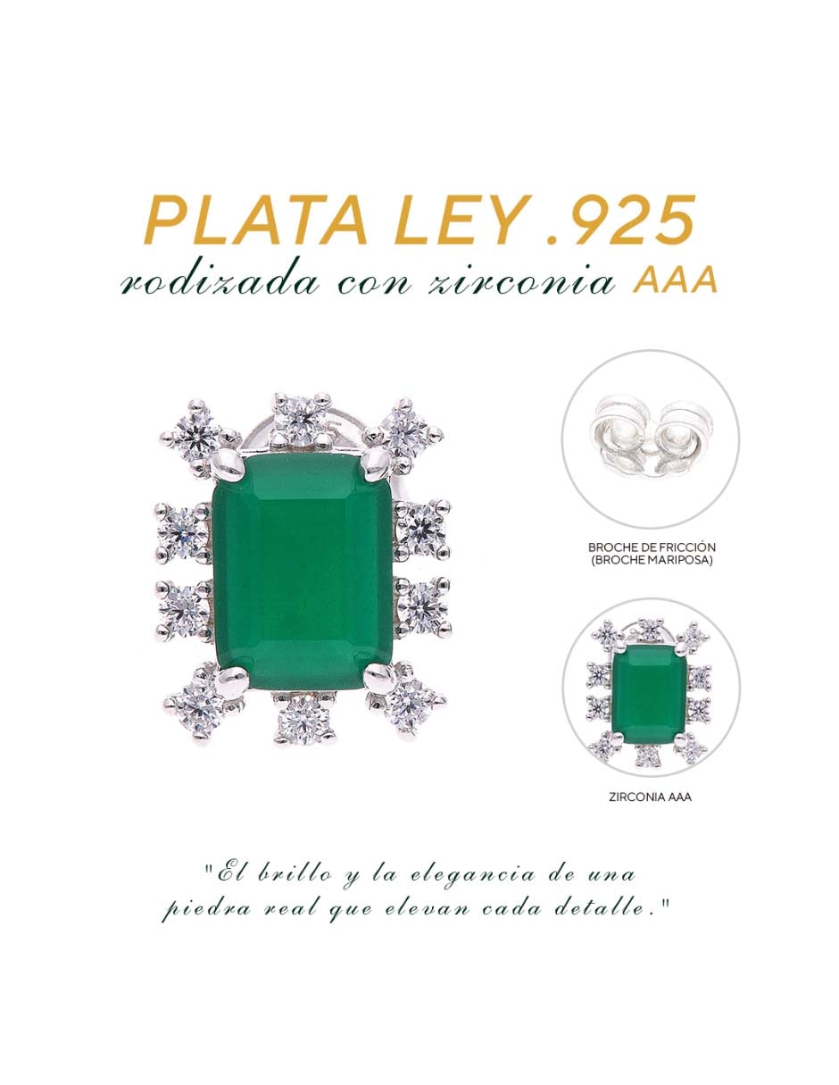 Set de aretes de plata p 925 con acabado brillante 6