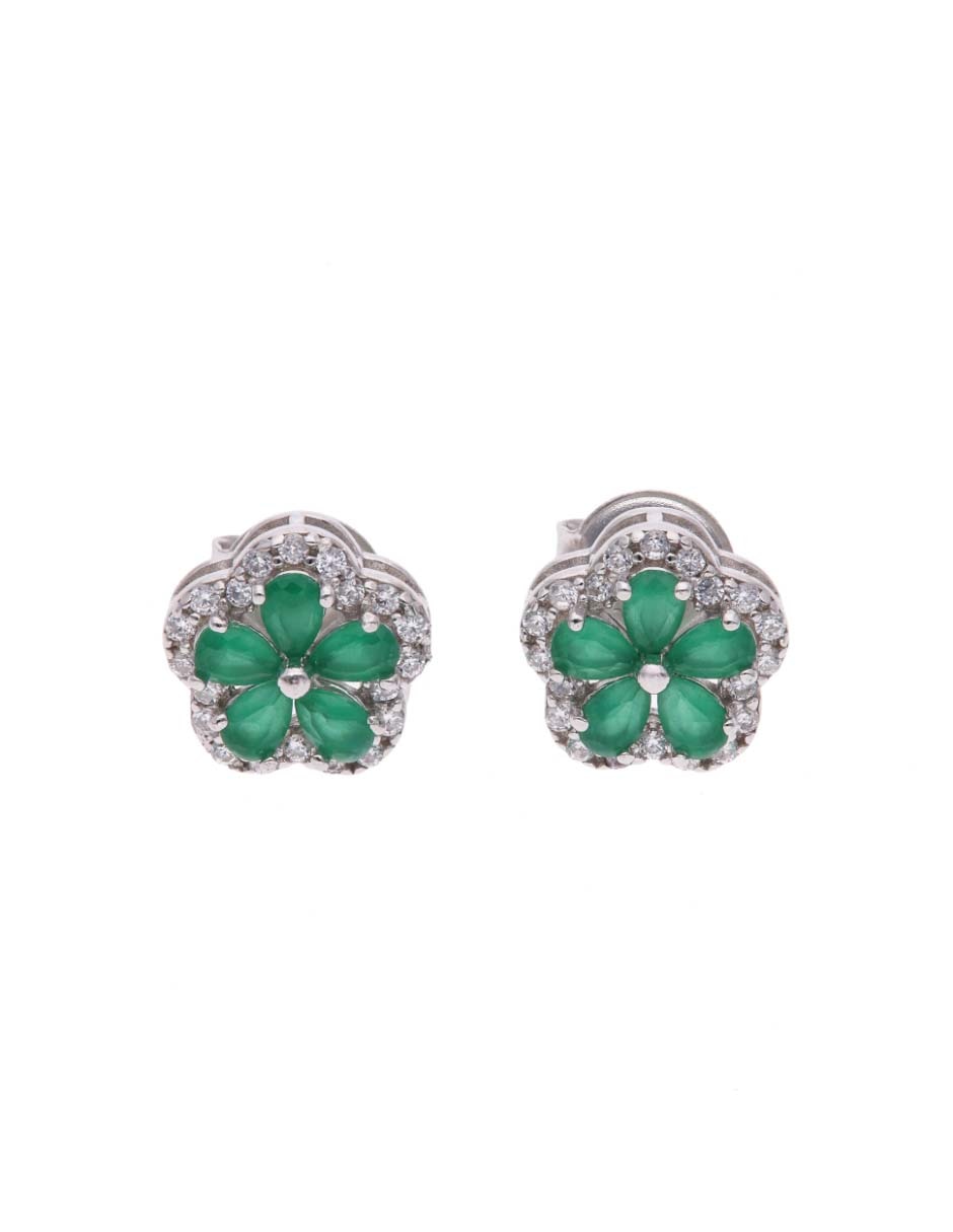 Set de aretes de plata p 925 con acabado brillante
