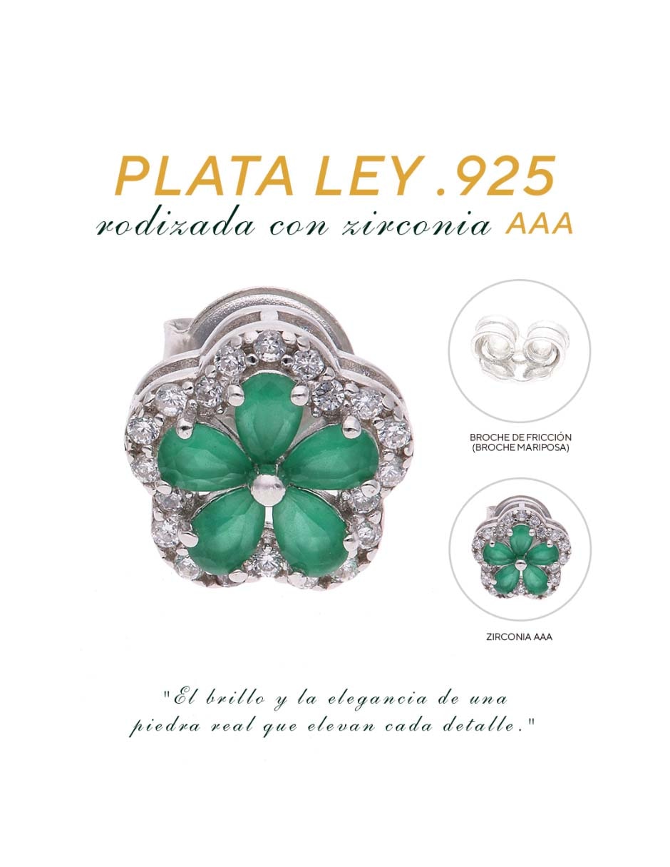 Set de aretes de plata p 925 con acabado brillante 3