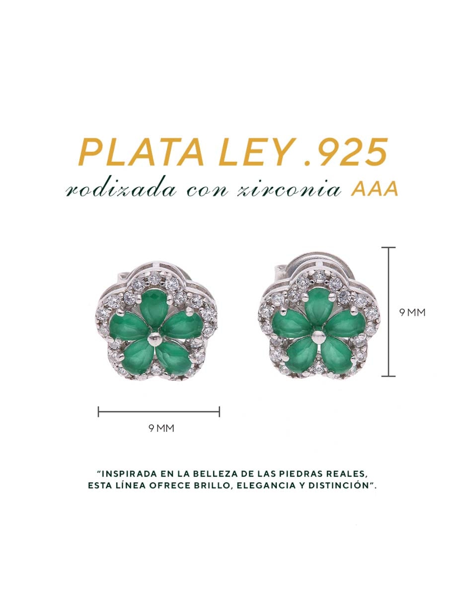Set de aretes de plata p 925 con acabado brillante 5