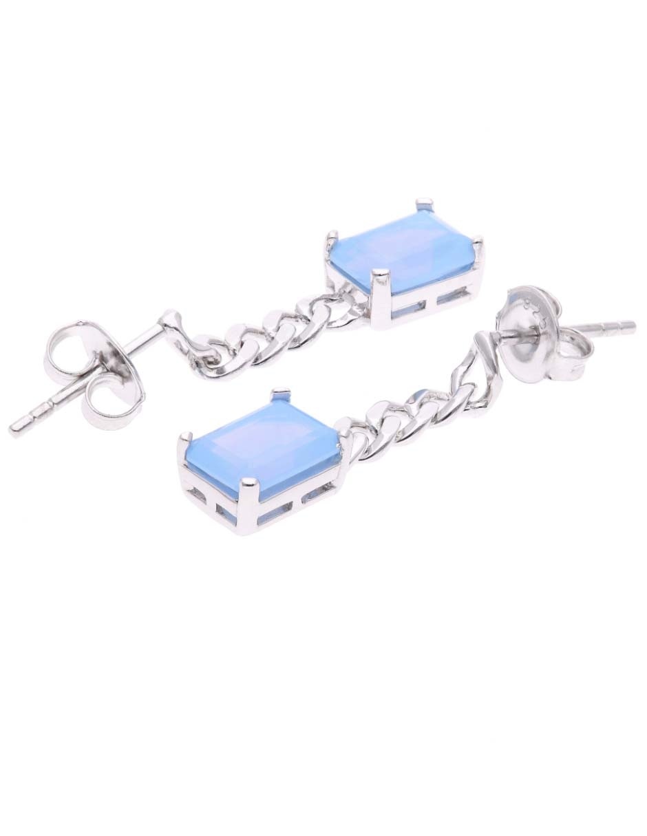 Aretes Vanduardia Joyera de plata p925 con acabado brillante larimar 2
