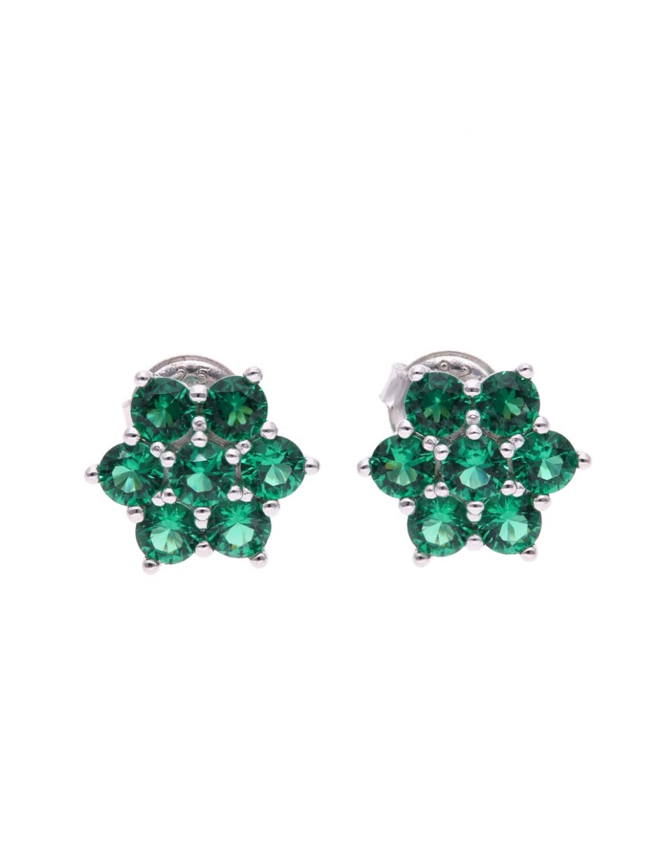 Set de aretes de plata p 925 con acabado brillante