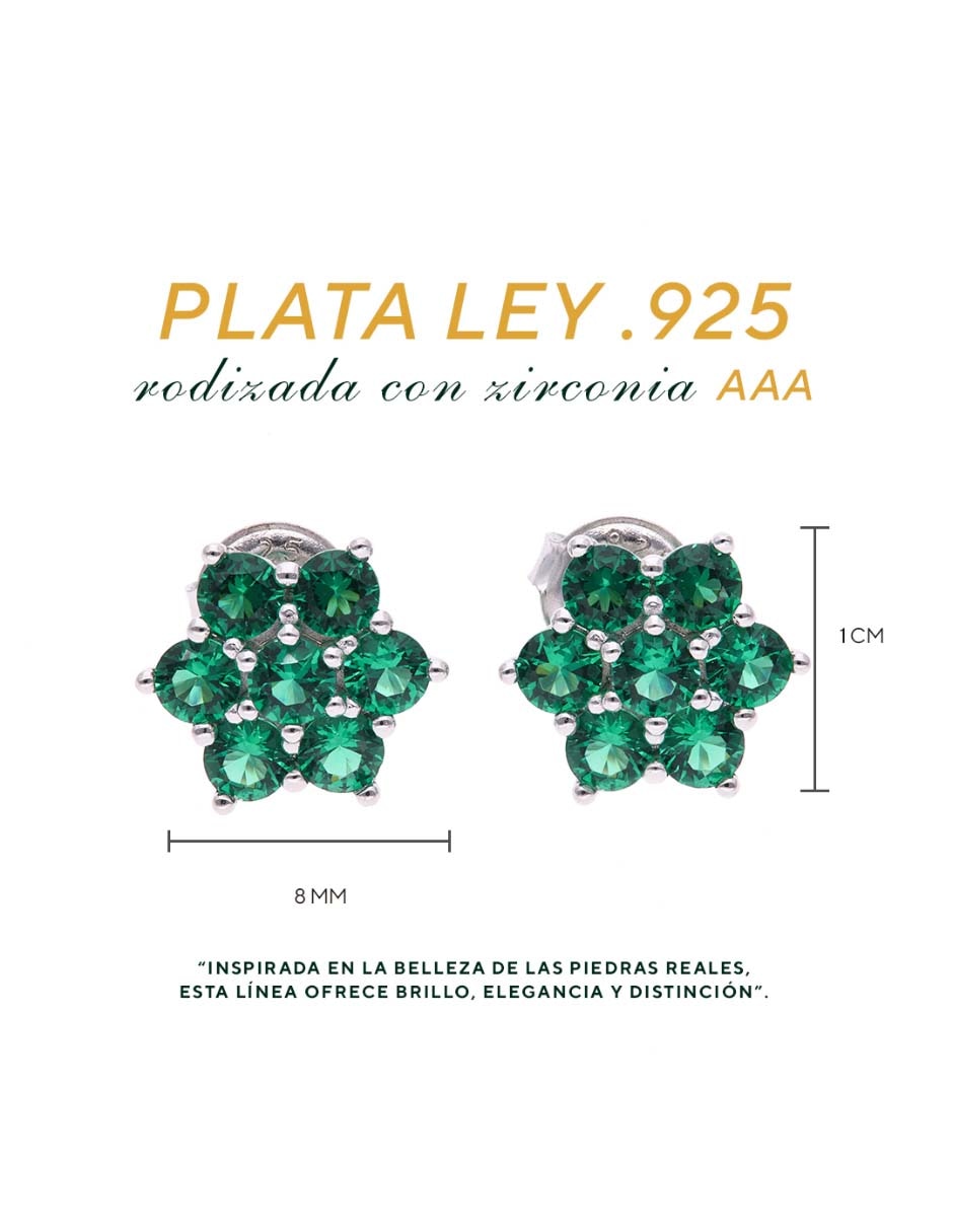 Set de aretes de plata p 925 con acabado brillante 4