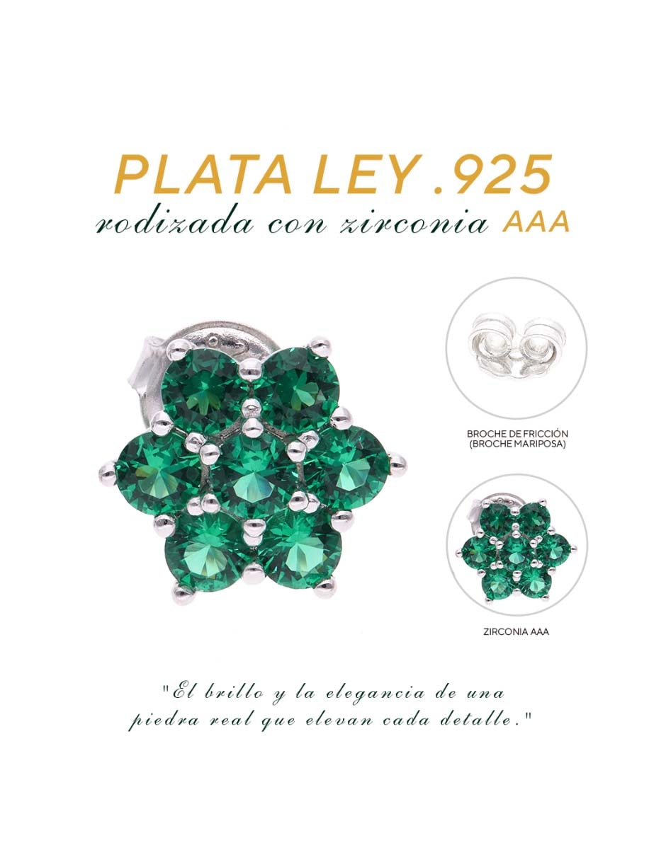 Set de aretes de plata p 925 con acabado brillante 6