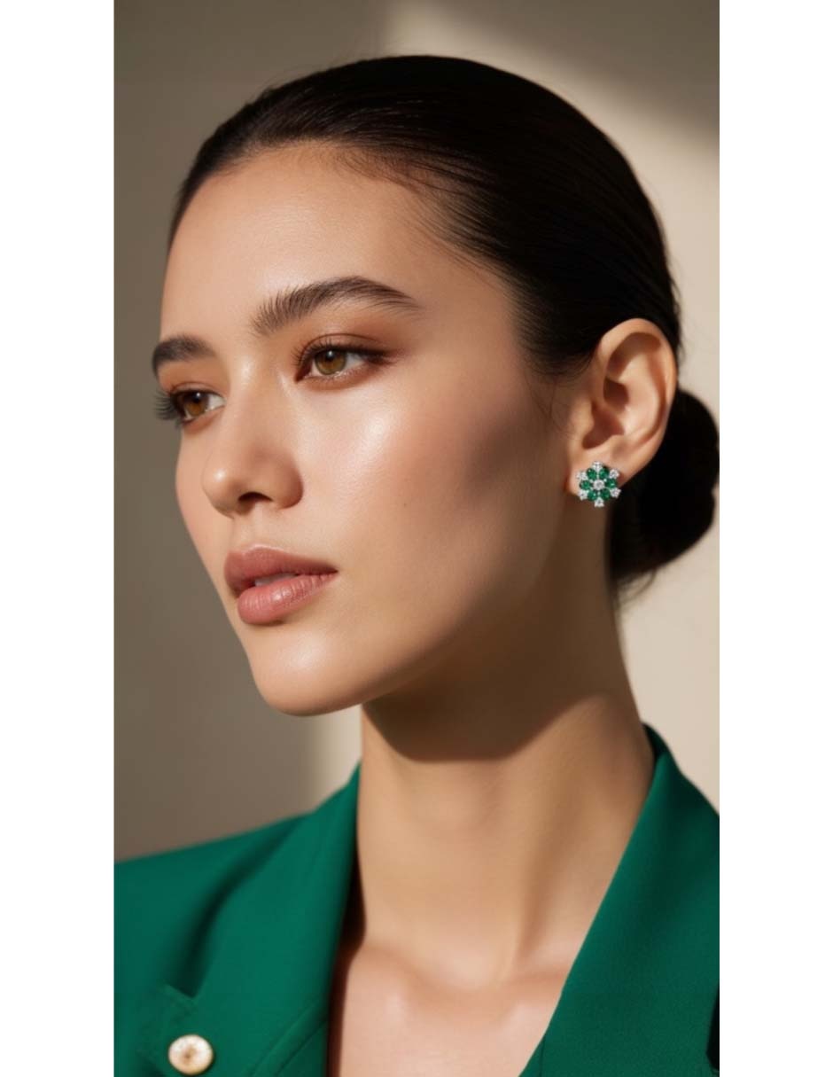 Set de aretes vanguardia joyera de plata p 925 con acabado brillante