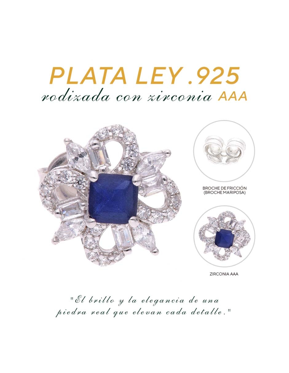 Set de aretes vanguardia joyera de plata p 925 con acabado brillante