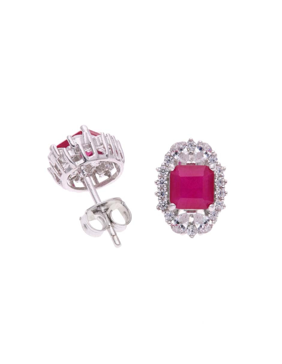 Broqueles de plata P 925 con acabado brillante zirconia 2