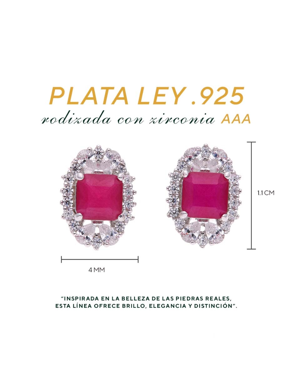 Broqueles de plata P 925 con acabado brillante zirconia 5