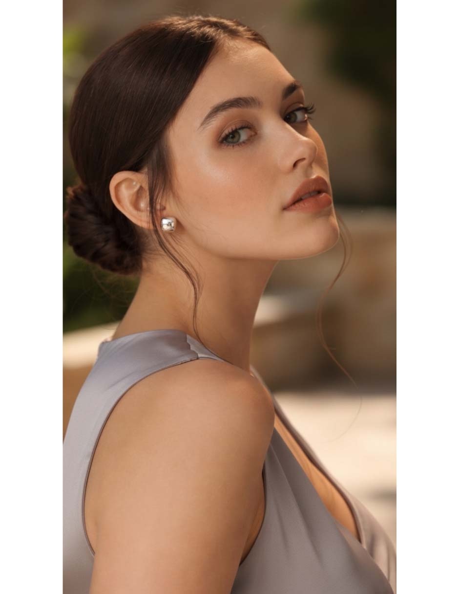 Set de aretes de plata p 925 con acabado brillante 3