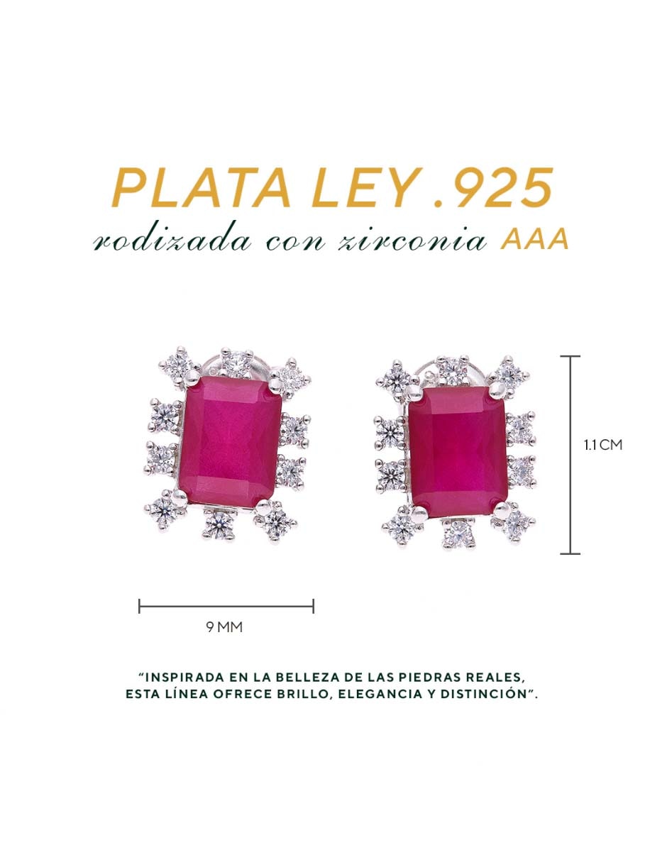 Broqueles de plata P 925 con acabado brillante zirconia 4