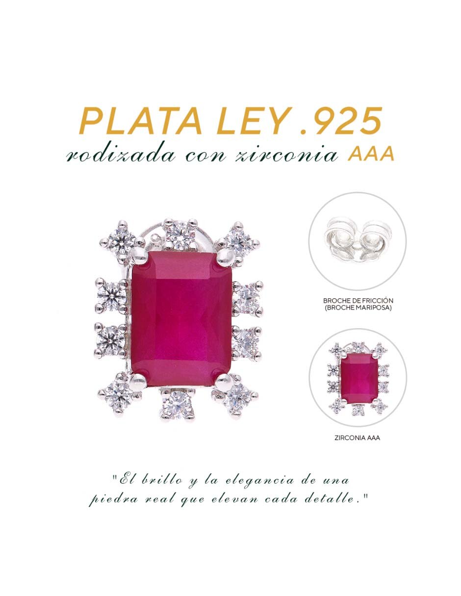 Broqueles de plata P 925 con acabado brillante zirconia 6