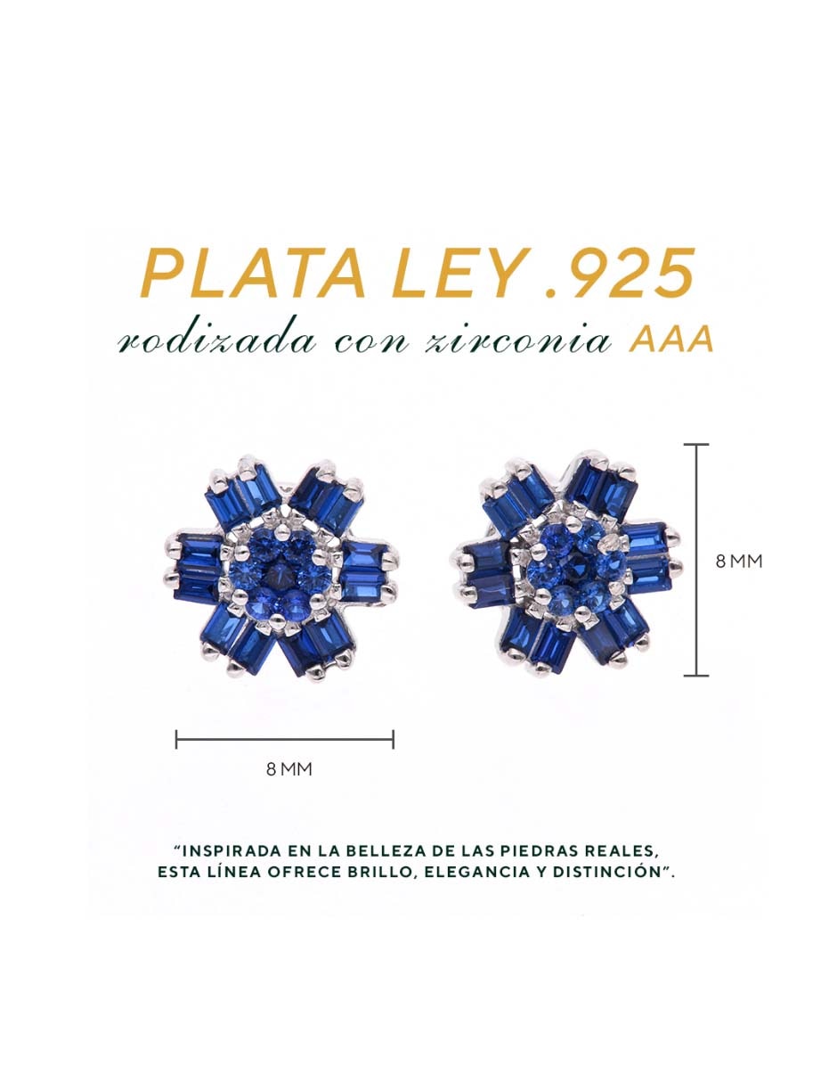 Broqueles Vanguardia Joyera de plata P 925 con acabado brillante zirconia