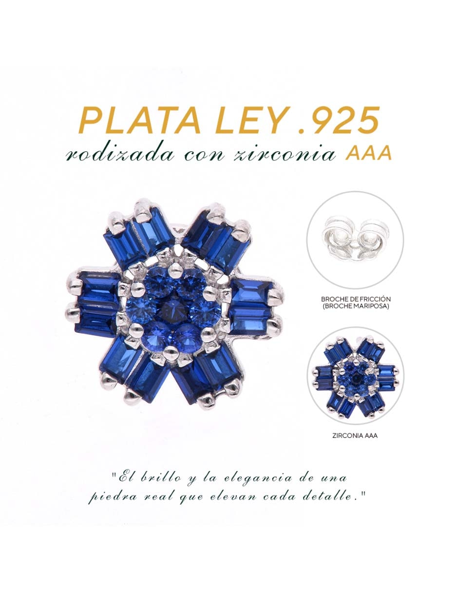Broqueles Vanguardia Joyera de plata P 925 con acabado brillante zirconia