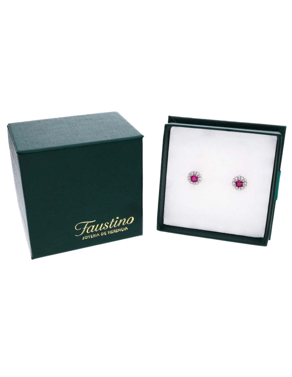 Broqueles de flor Vanguardia Joyera de plata P 925 con acabado brillante zirconia