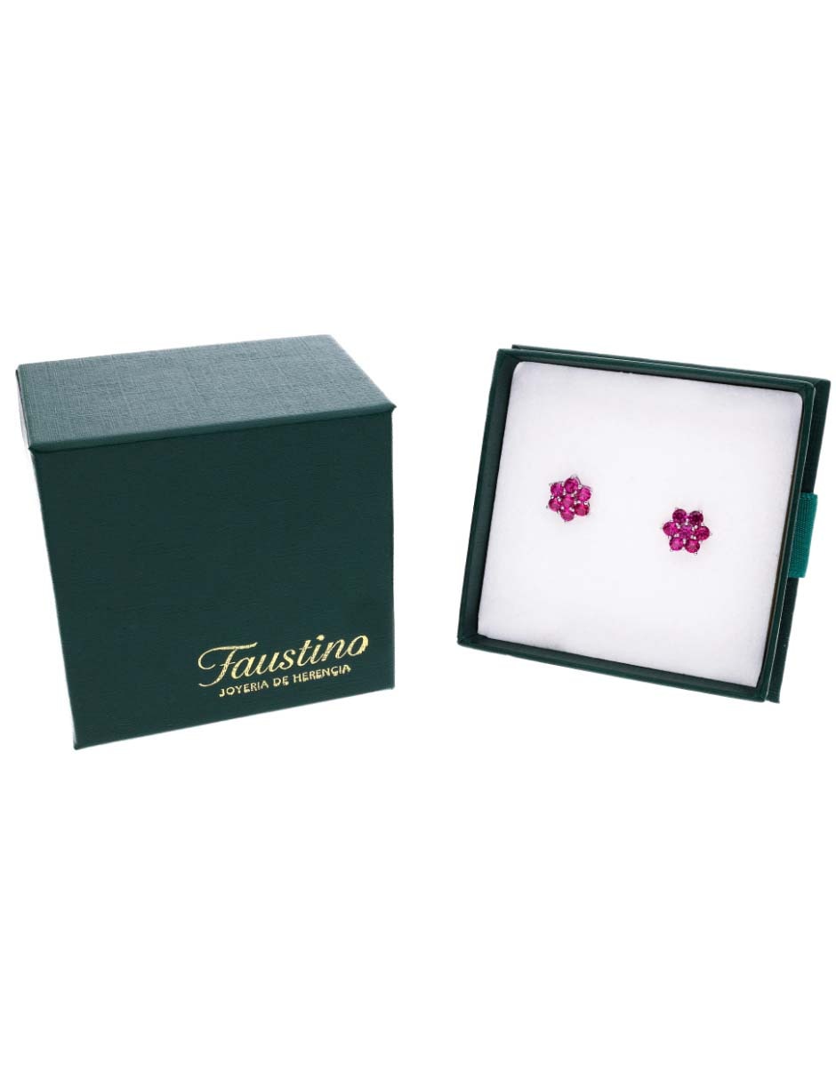 Broqueles de flor de plata P 925 con acabado brillante zirconia 2