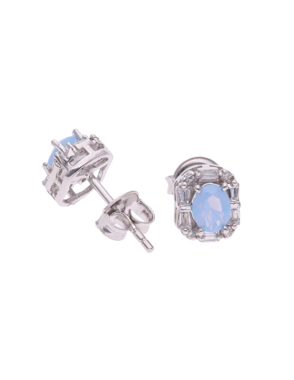 Broqueles de plata P 925 con acabado brillante zirconia 2