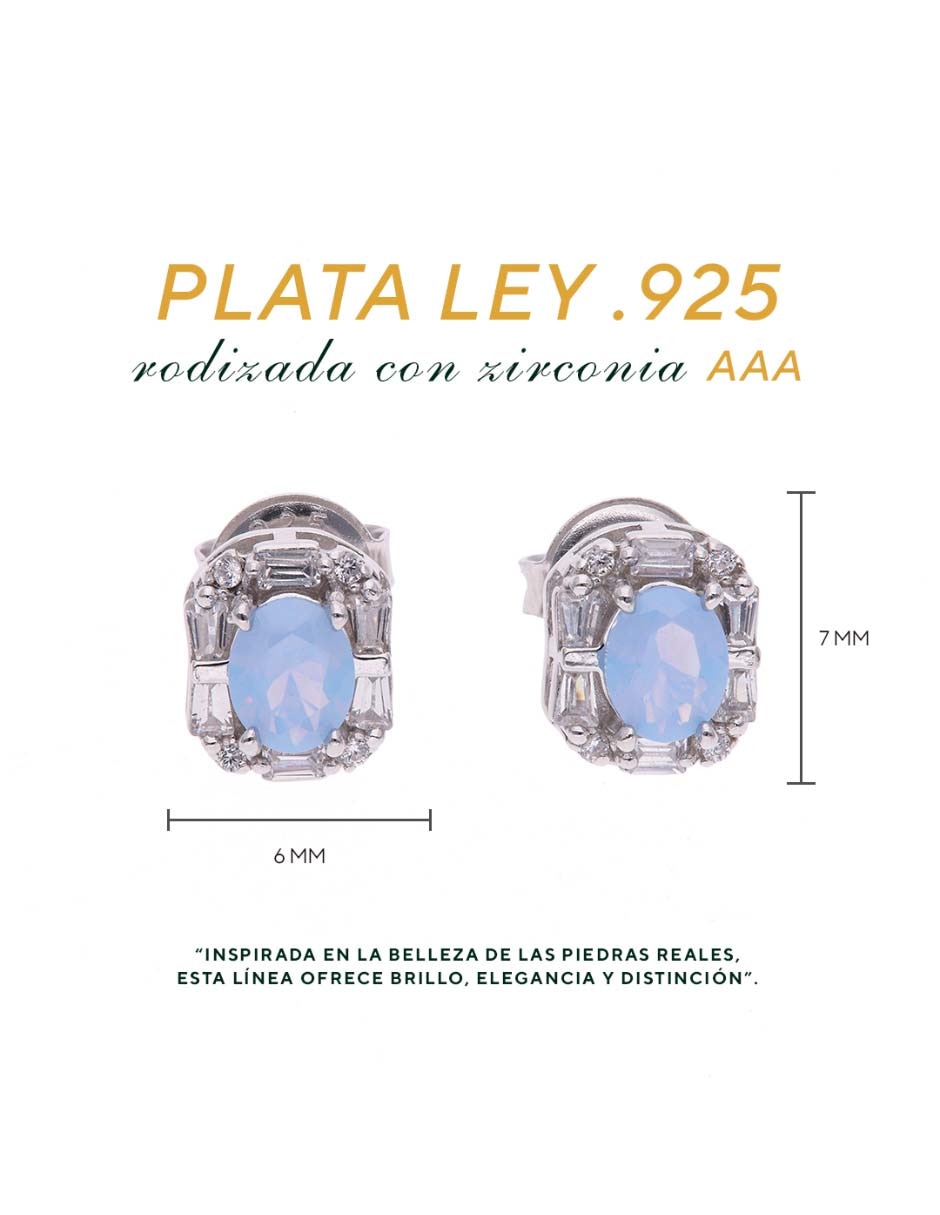 Broqueles de plata P 925 con acabado brillante zirconia 5