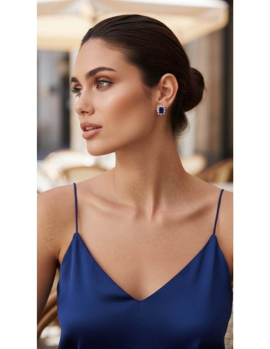 Set de aretes de plata p 925 con acabado brillante 3