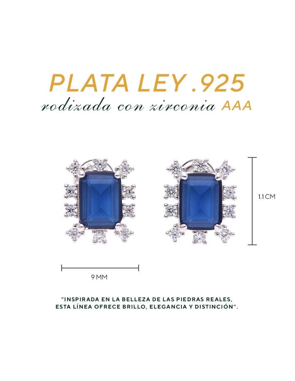 Set de aretes de plata p 925 con acabado brillante 4