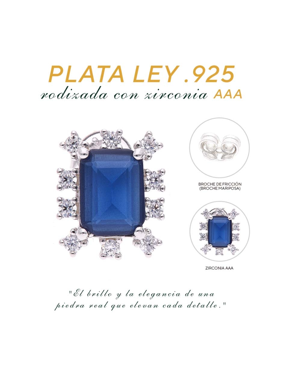 Set de aretes de plata p 925 con acabado brillante 6