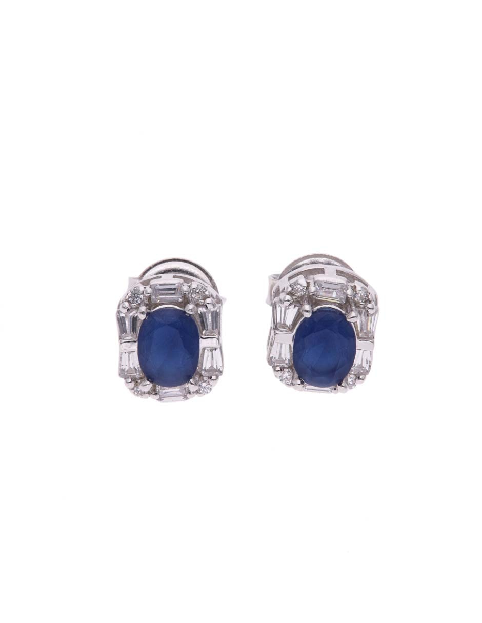 Broqueles de plata P 925 con acabado brillante zirconia Broqueles de plata P 925 con acabado brillante zirconia