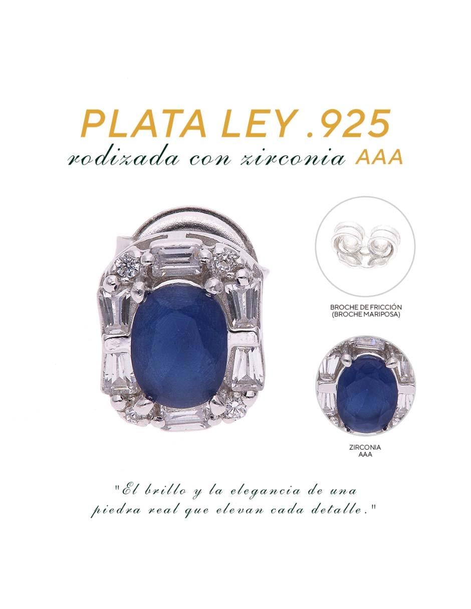 Broqueles de plata P 925 con acabado brillante zirconia 3