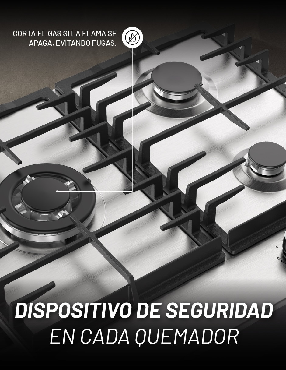 Parrilla a Gas LP empotrable 5