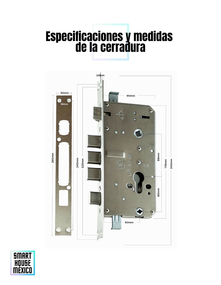 Cerradura digital Smart House Glacier de derecha e izquierda