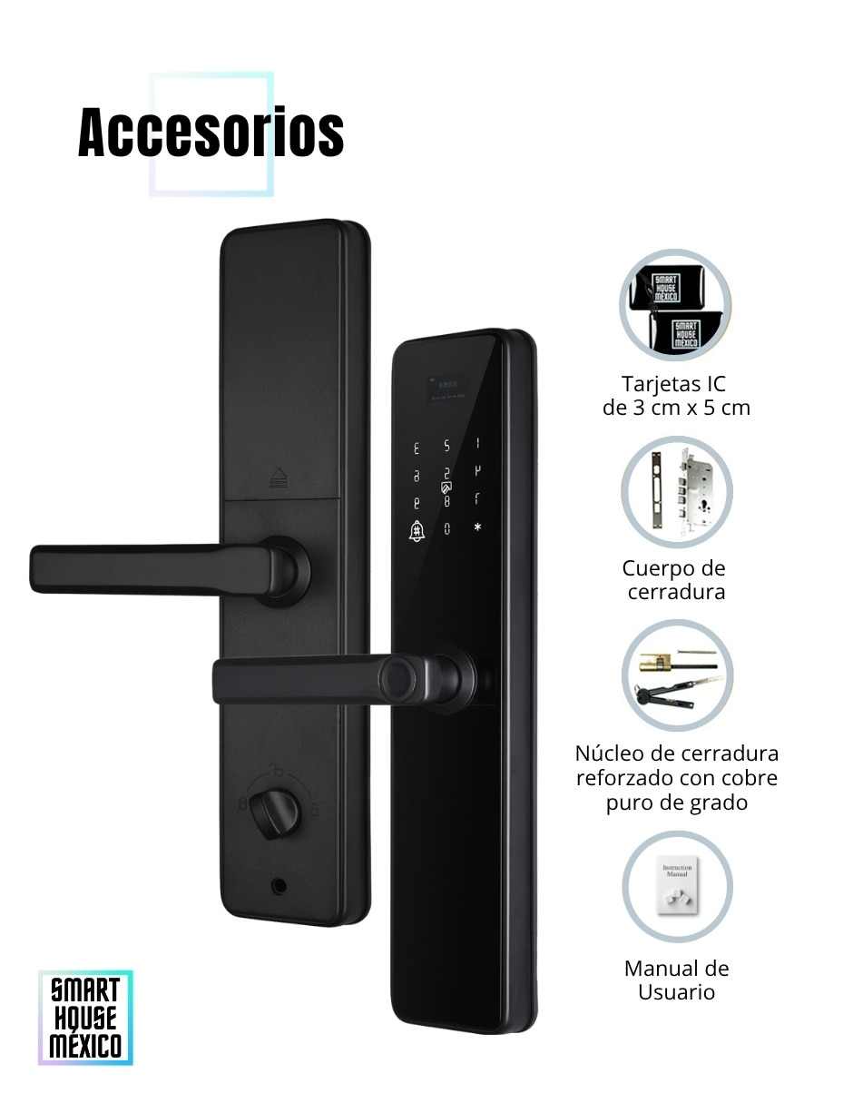 Cerradura digital Smart House Glacier de derecha e izquierda