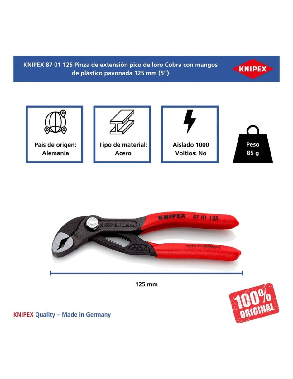 Pinza de extensión Cobra 87 01 125 SB 7