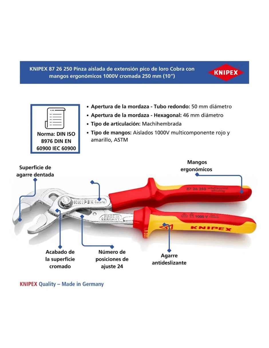Pinza de extensión Cobra 87 26 250 SB
