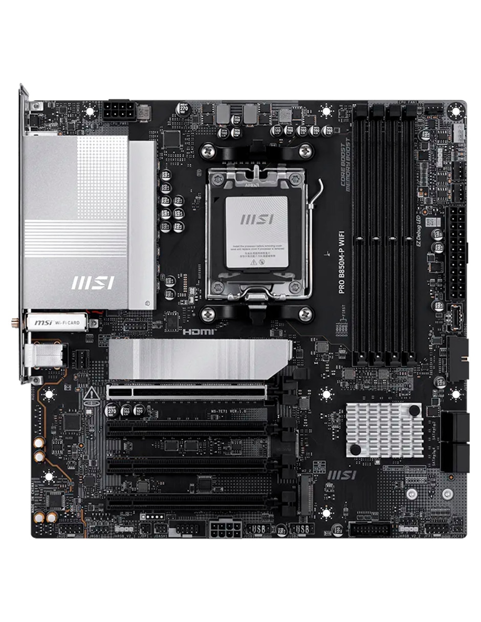 Tarjeta madre Msi PRO B850M-P WIFI con procesador