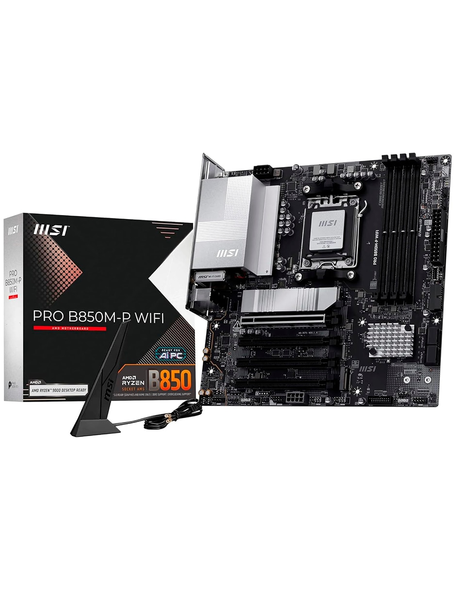 Tarjeta madre Msi PRO B850M-P WIFI con procesador