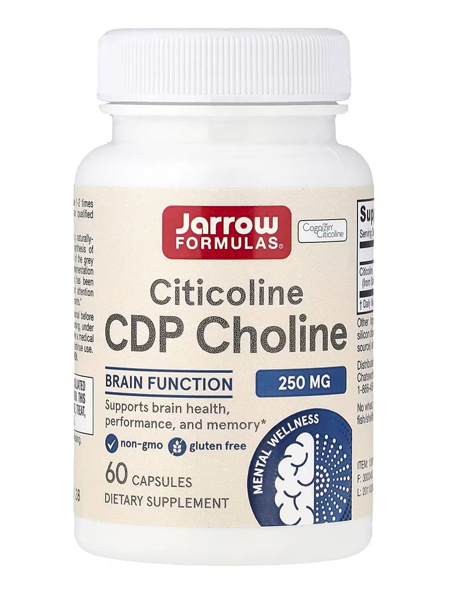 Citicolina CDP Colina 250 mg Jarrow con citicolina 60 cápsulas