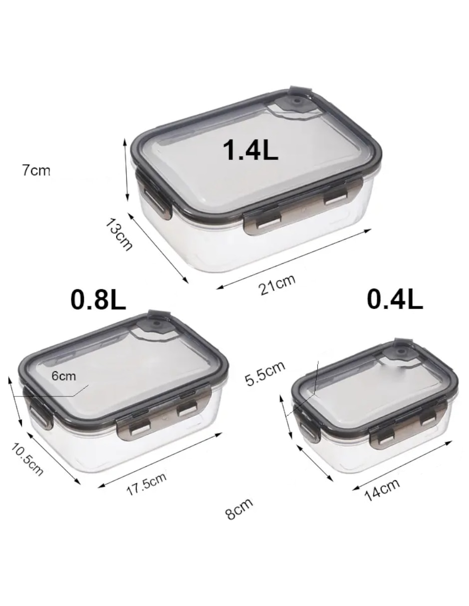 Kit de contenedores de plástico 3 piezas 5