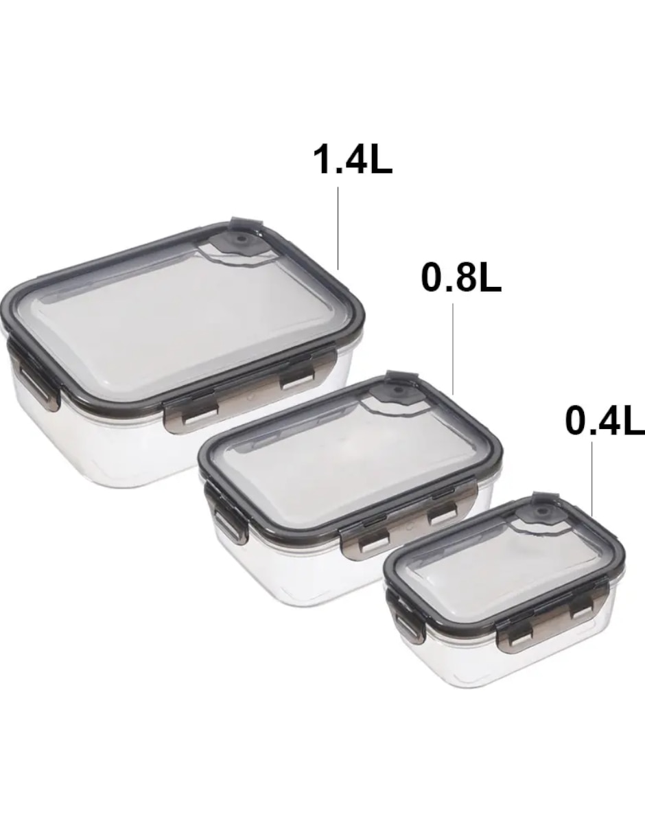 Kit de contenedores de plástico 3 piezas 4