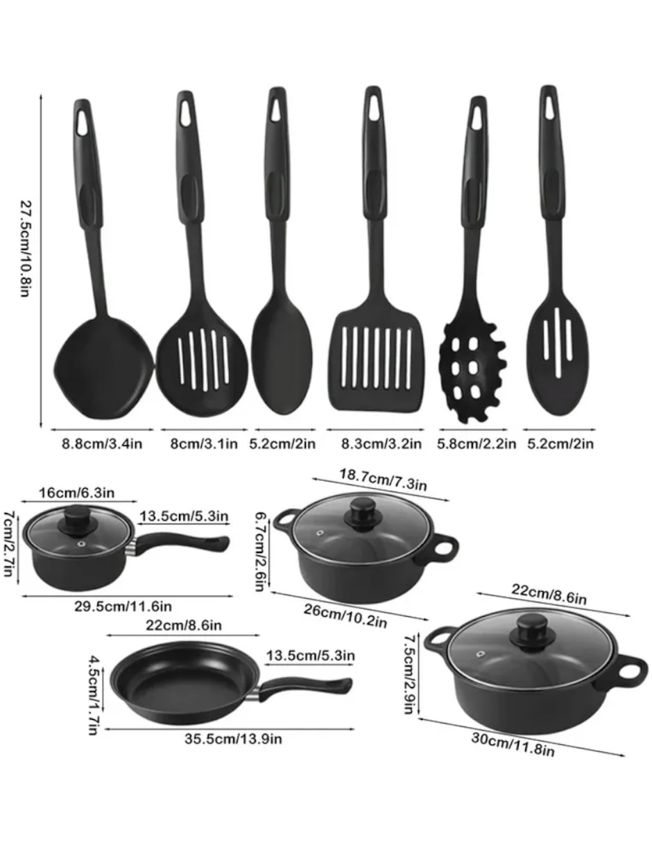 Batería de cocina antiadherente convencional 13 piezas 5