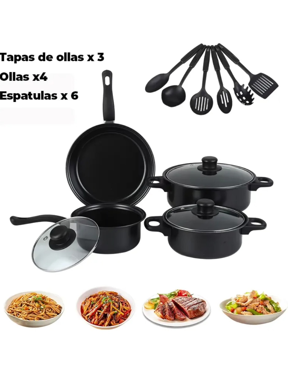 Batería de cocina antiadherente convencional 13 piezas 3