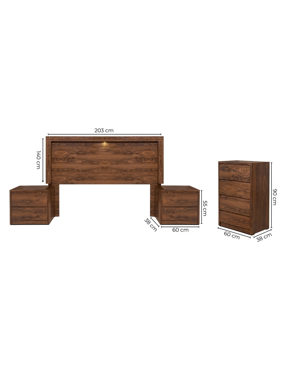 Set recámara Sochic de madera