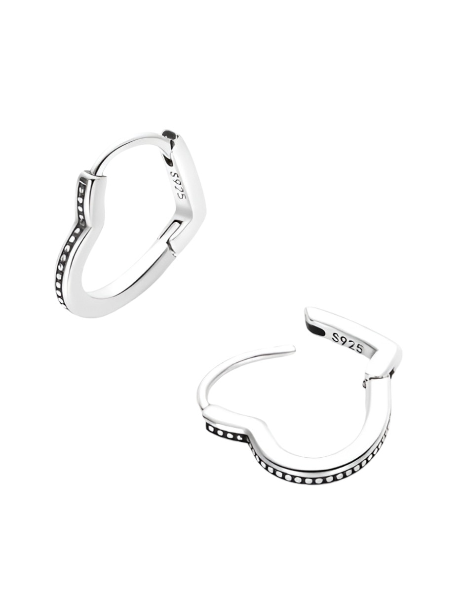 Aretes corto de de plata p 925 con acabado brillante 2